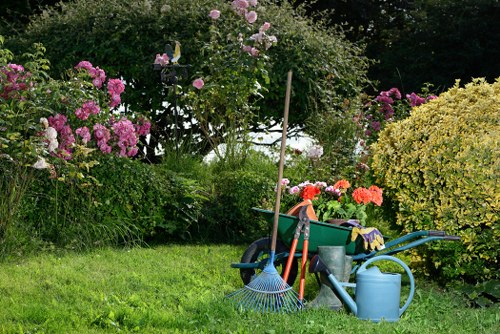Garden maintenance work with care for access and safety